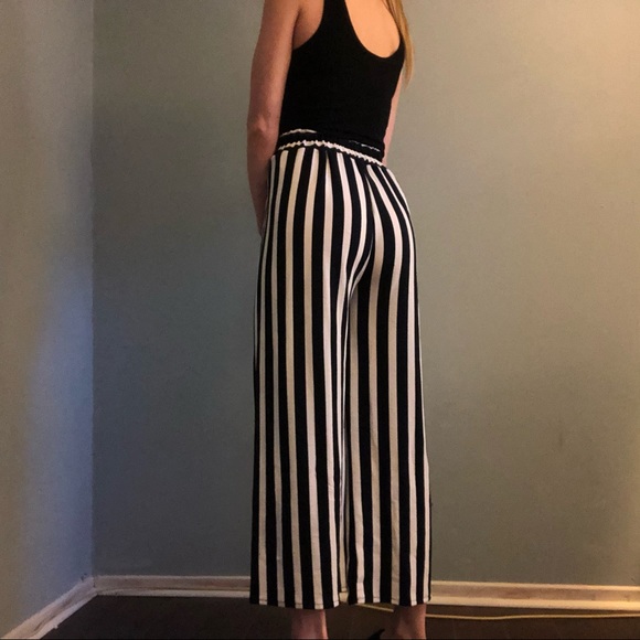 Striped trouser pants - navy and white - Picture 3 of 4